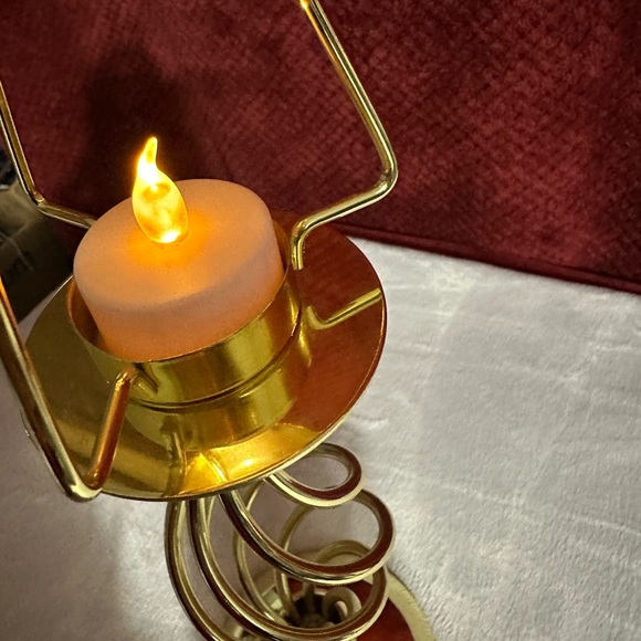 PartyLite Paragon Spiral Gold Tea Light Candle Holder Lamp Base. NO SHADE. 13.5” - Picture 10 of 12